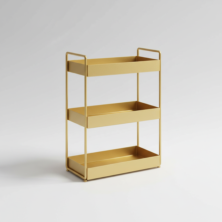 Stylish gold vanity tray, a chic storage solution for cosmetics and accessories