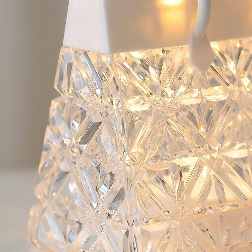 Modern minimalist LED table lamp in a chic handbag design, ideal as a decorative night light