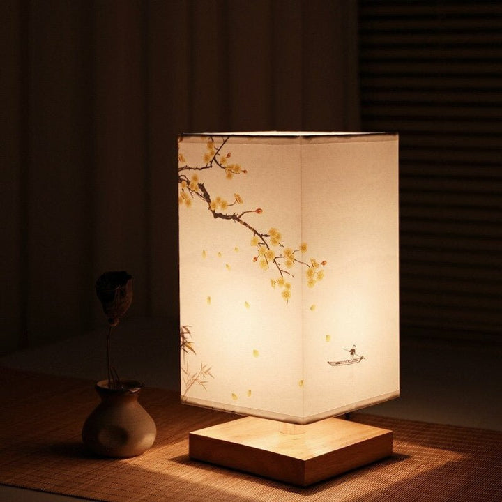 Elegant bamboo table lamp for a minimalist Scandinavian or Japanese interior. Perfect for accent or bedside lighting.