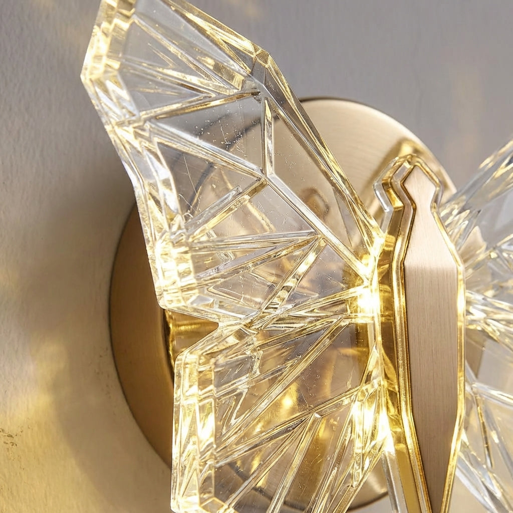 Modern butterfly shaped LED lamp, providing elegant accent lighting, ideal for a stylish wall decor.