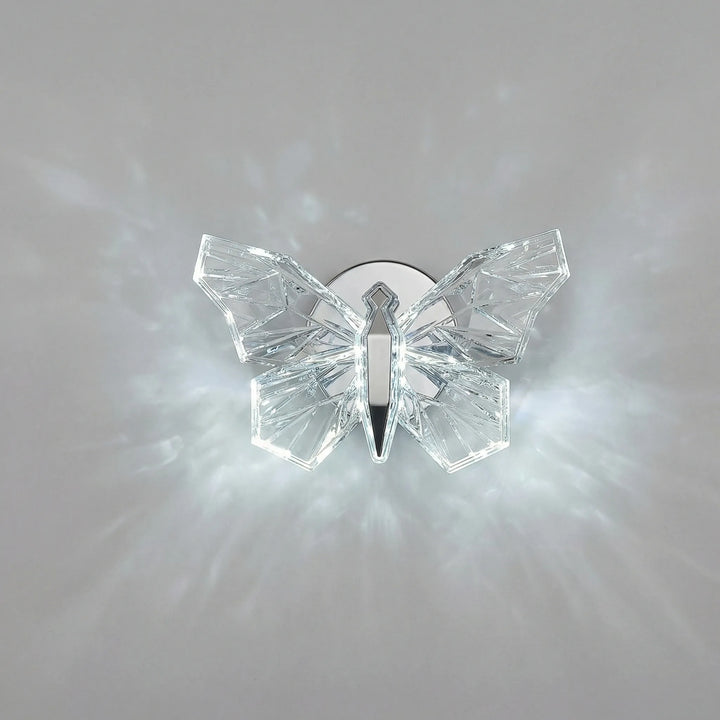 Energy-efficient butterfly LED wall decor, minimalist design, creating a warm, inviting glow in homes.