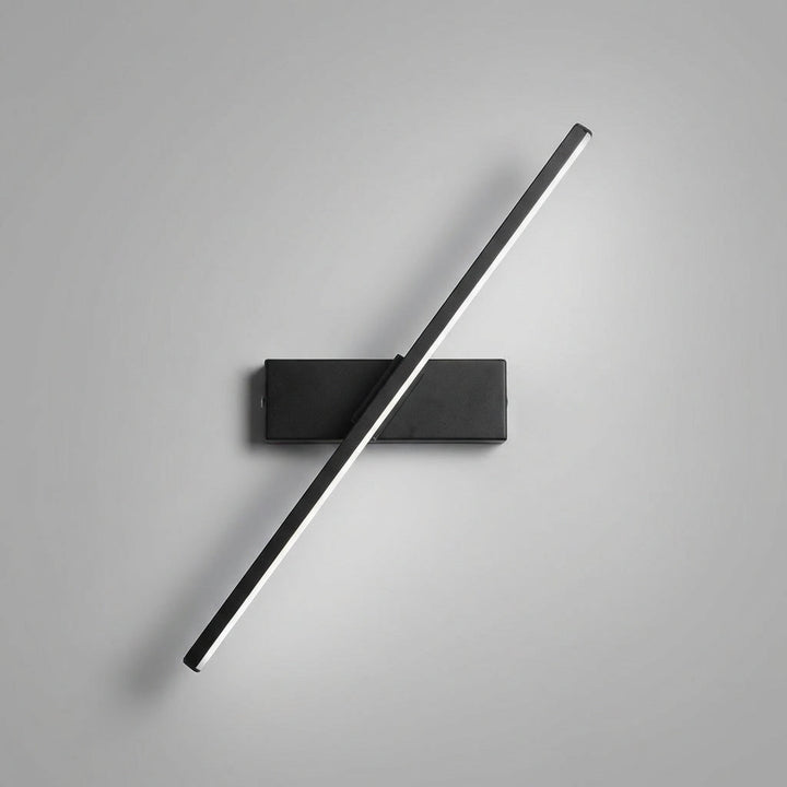 Decorative LED linear lamp for modern interiors, mounted horizontally above a sofa
