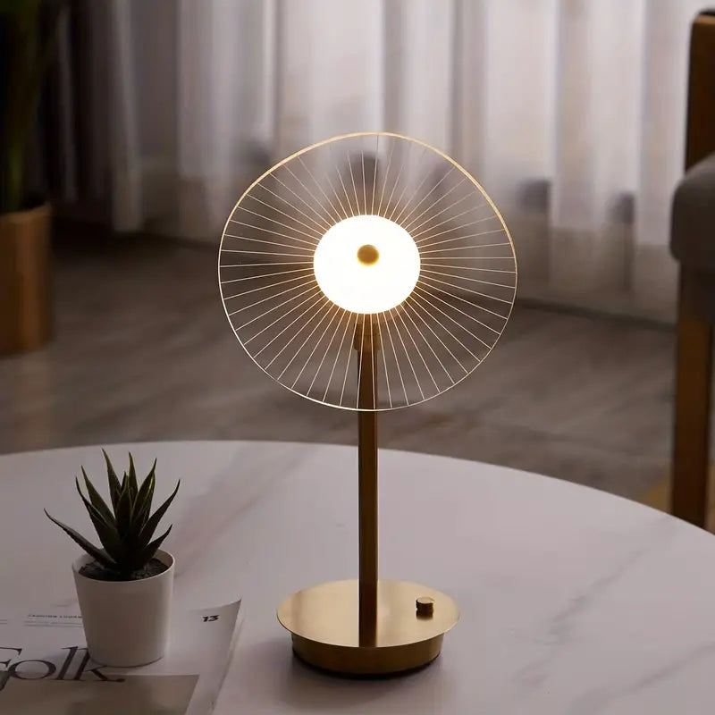 Dimmable Orisage LED desklamp on a bedroom nightstand, offering versatile and minimalist illumination