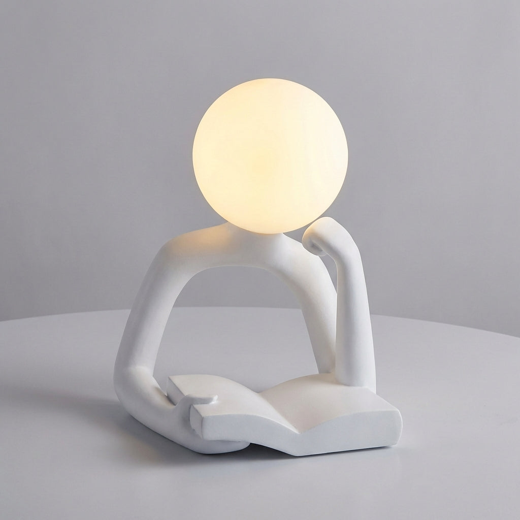Contemporary LED table lamp, sculptural form, perfect for adding modern minimalist style to your home.