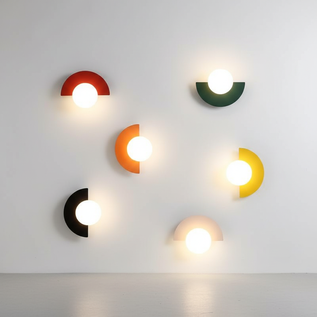 Minimalist ArcLight semi-circle wall lamp for interior lighting, sleek modern design