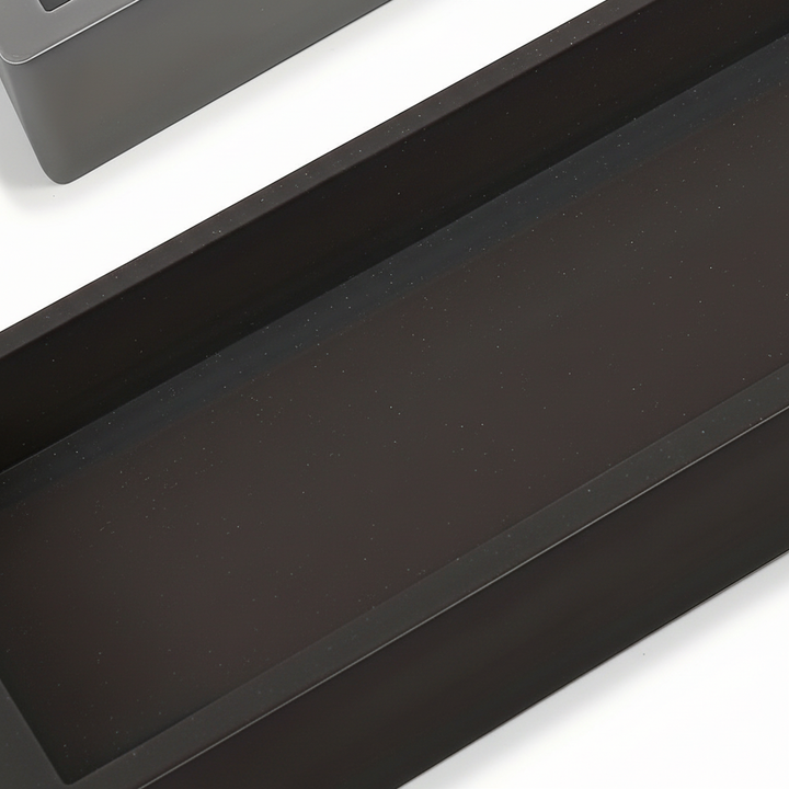 Modern grey silicone organizer tray serving as a chic countertop decor and storage solution.