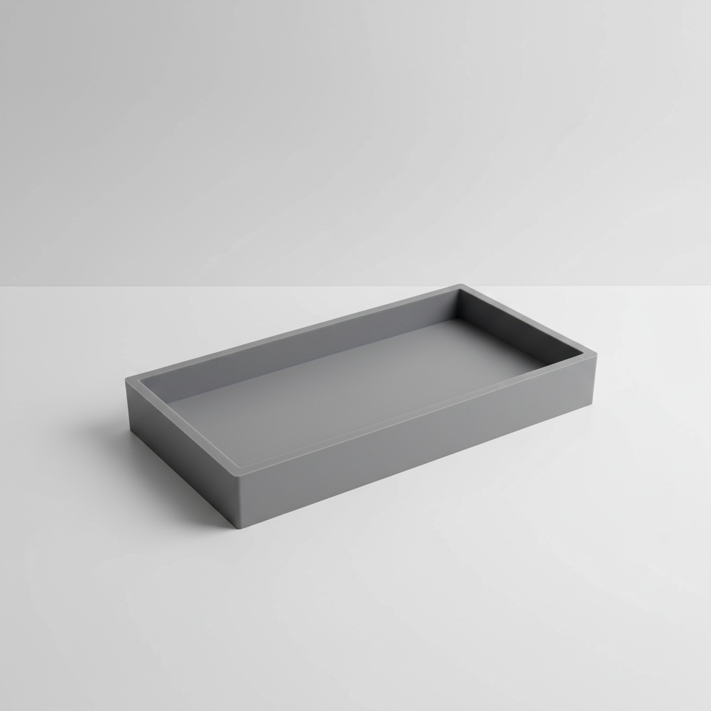White minimalist silicone vanity tray, versatile for organizing cosmetics or small items.