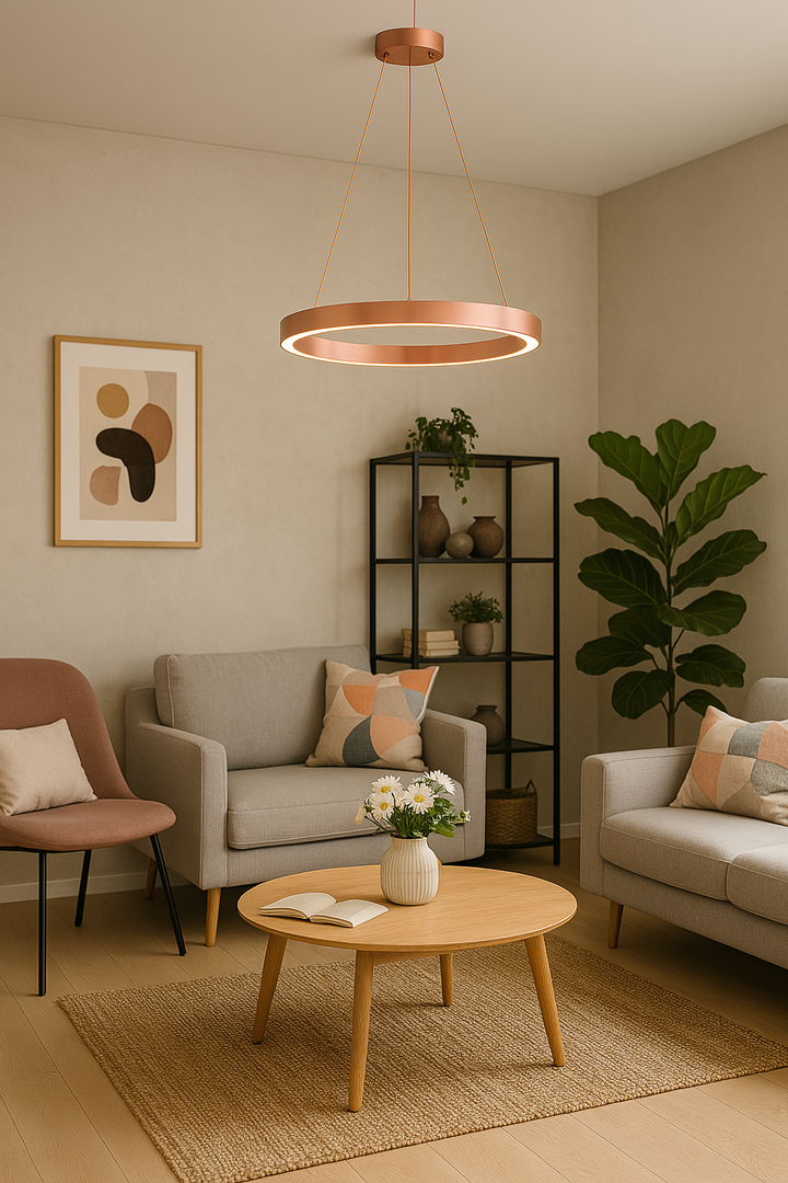 Dimmable SkyRing LED pendant light, an ideal modern ceiling lamp for minimalist decor