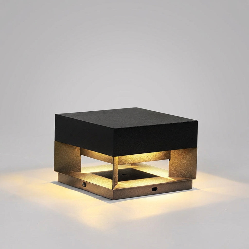 LumaBloc square exterior wall lamp, energy-efficient LED lighting, designed for modern outdoor living.