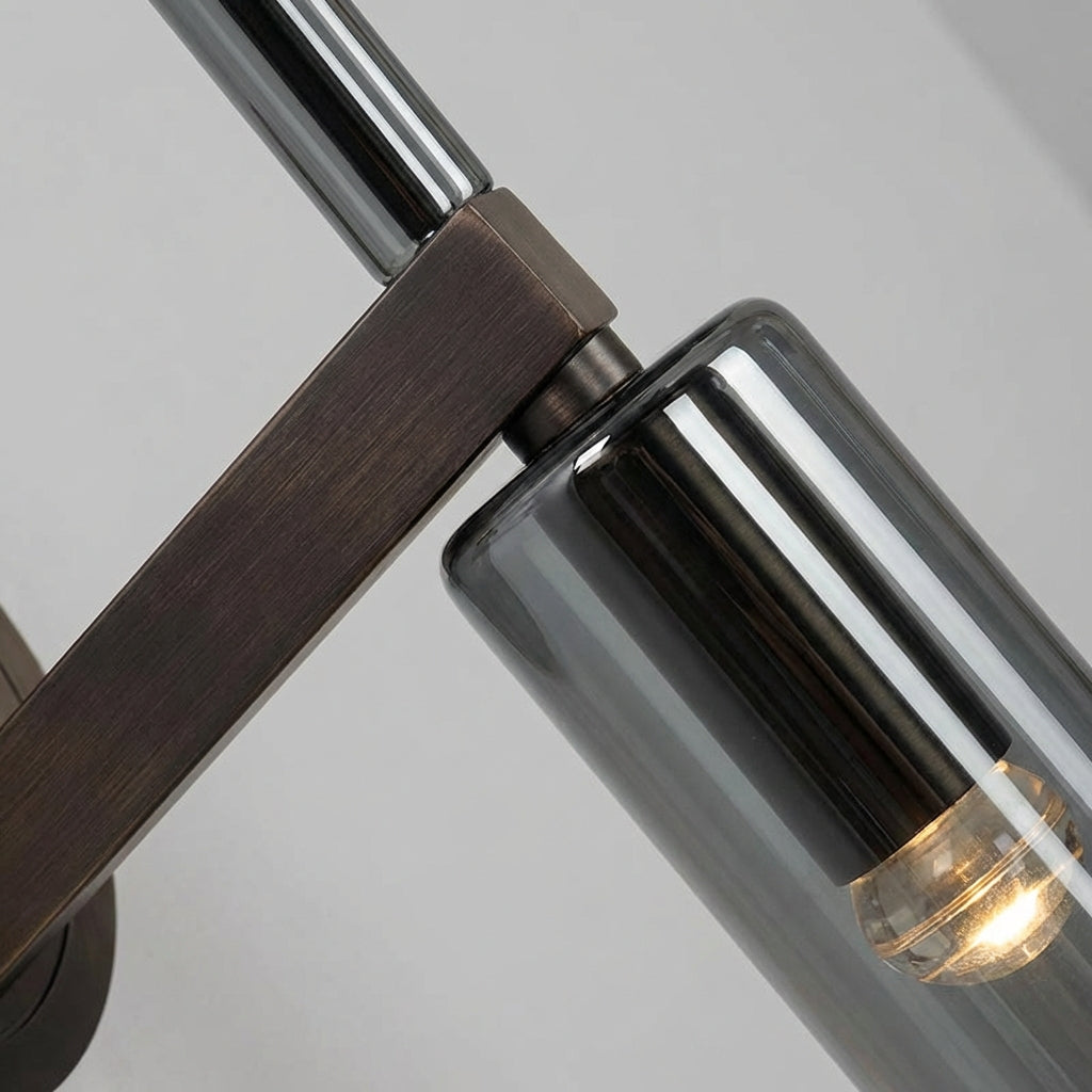 Skandell minimalist wall pendant light, LED lamp providing ambient lighting, elegant glass and metal fixture