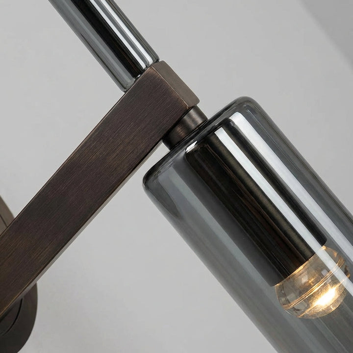 Skandell minimalist wall pendant light, LED lamp providing ambient lighting, elegant glass and metal fixture