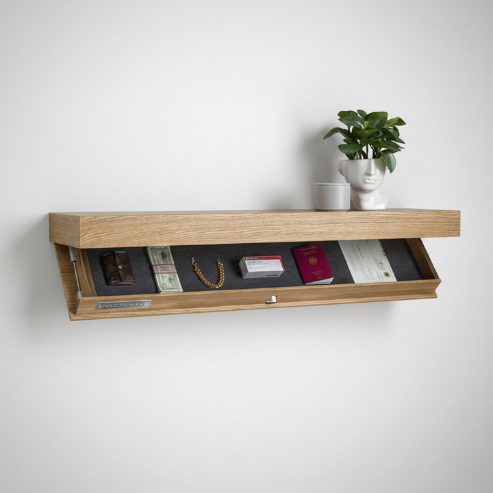 Functional wooden floating shelf, a smart storage solution for contemporary spaces