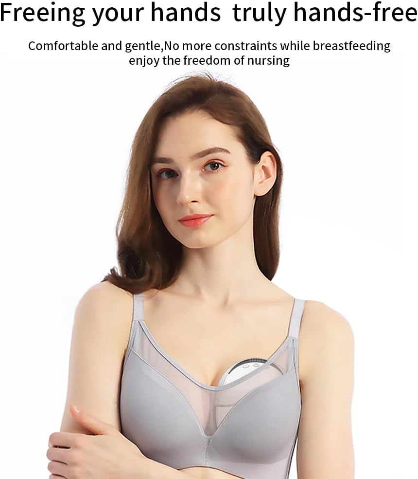 Mirava hands-free electric breast pump from above, displaying its compact circular design