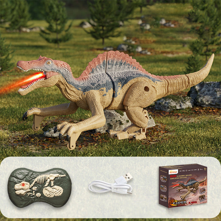 Packaged kids' misting remote control dinosaur toy, ready for a birthday or holiday gift.