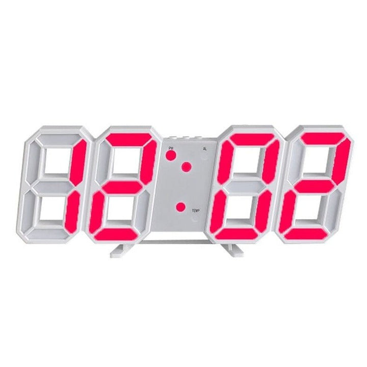 White 3D LED dimmable wall clock, minimalist design for chic office or bedroom decor.
