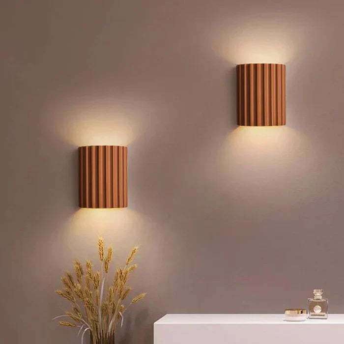 Artistic resin wall lamp, contemporary interior lighting fixture.