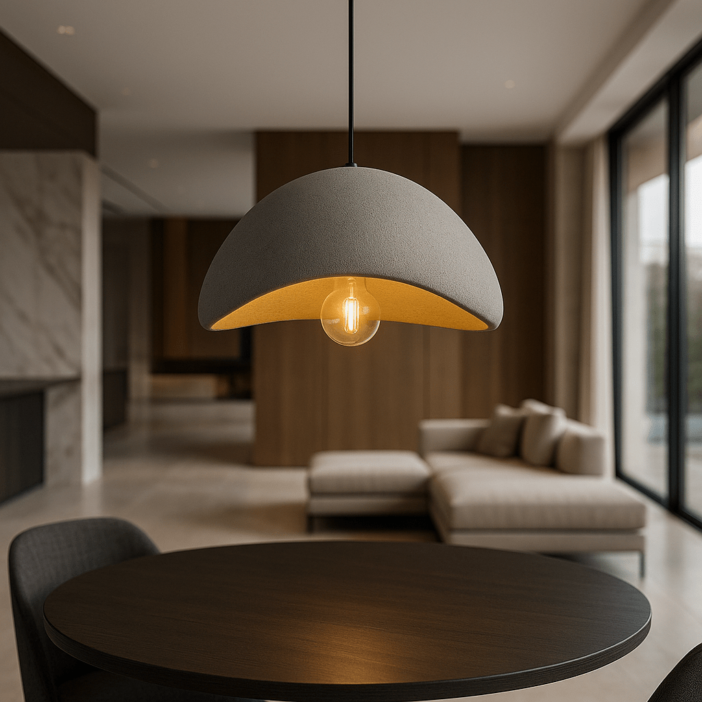 Adjustable LED pendant light, dimmable E27, modern design for inviting living room decor.