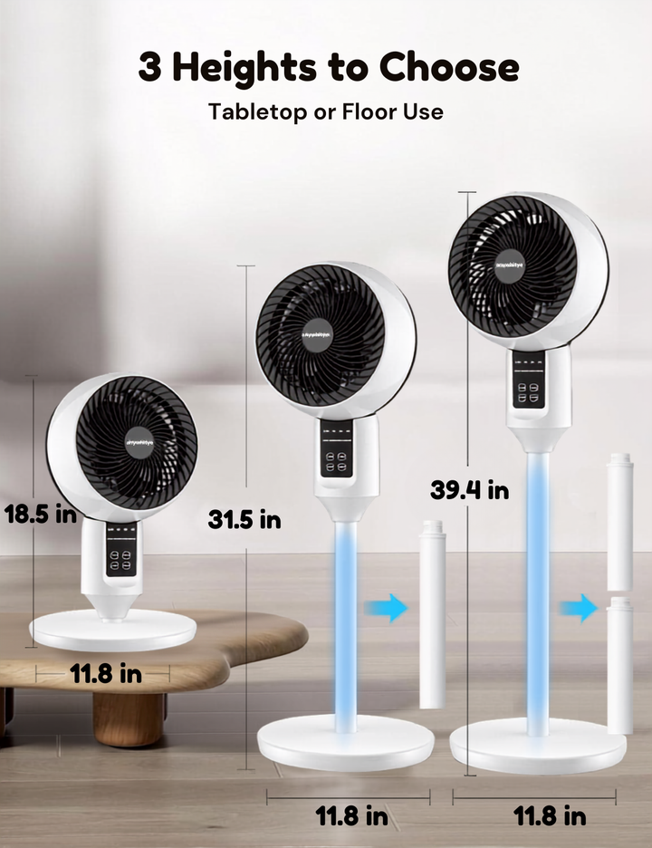 Efficient, quiet pedestal fan with modern design. Adjustable height & oscillation for optimal home cooling comfort.