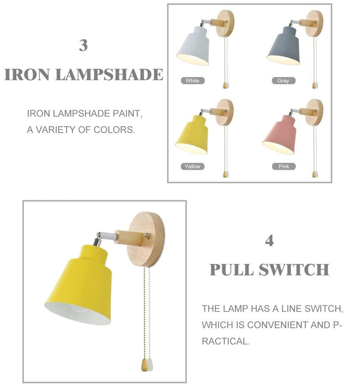 Modern indoor adjustable wall lamp with a reliable pull switch, great for accentuating home decor.