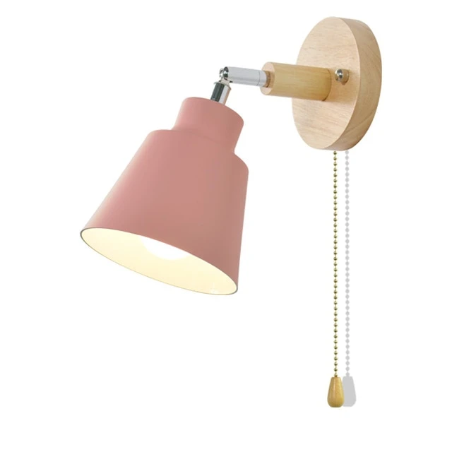 Versatile adjustable wall lamp with a pull switch, suitable for modern home decor in living rooms and halls.
