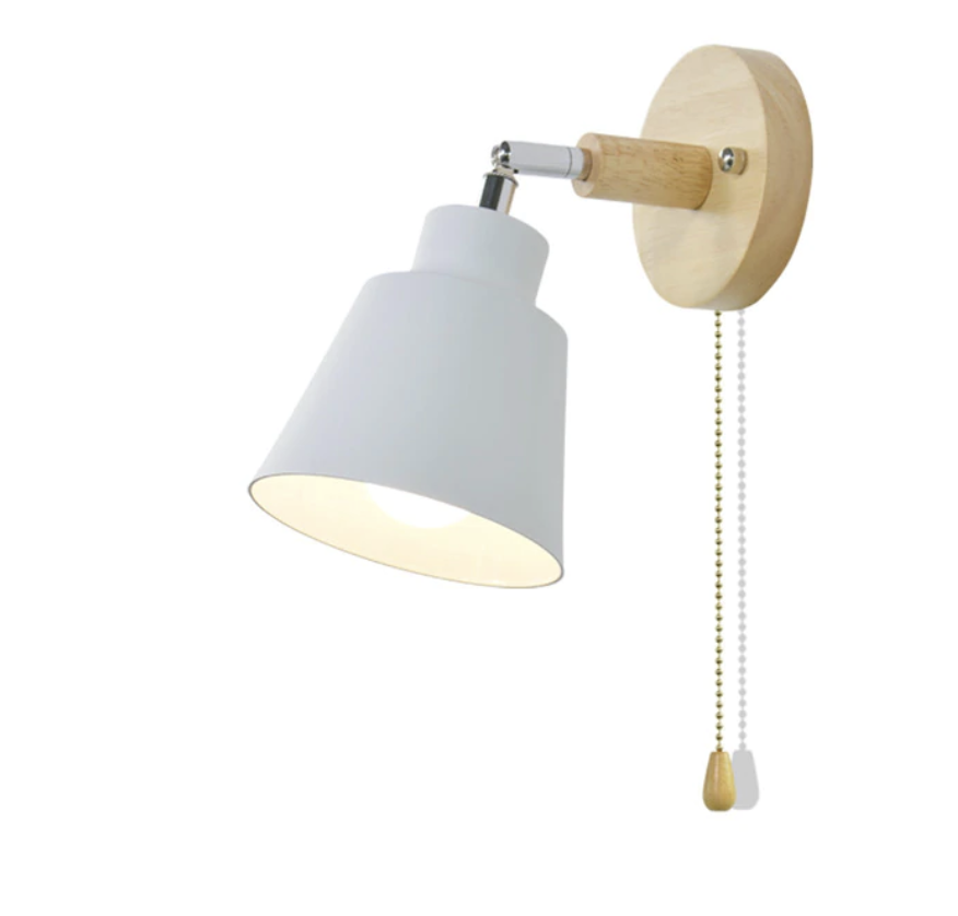 TwistGlow adjustable wall lamp with a smooth pull switch, offering functional and stylish indoor lighting.