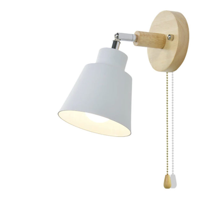 TwistGlow adjustable wall lamp with a smooth pull switch, offering functional and stylish indoor lighting.