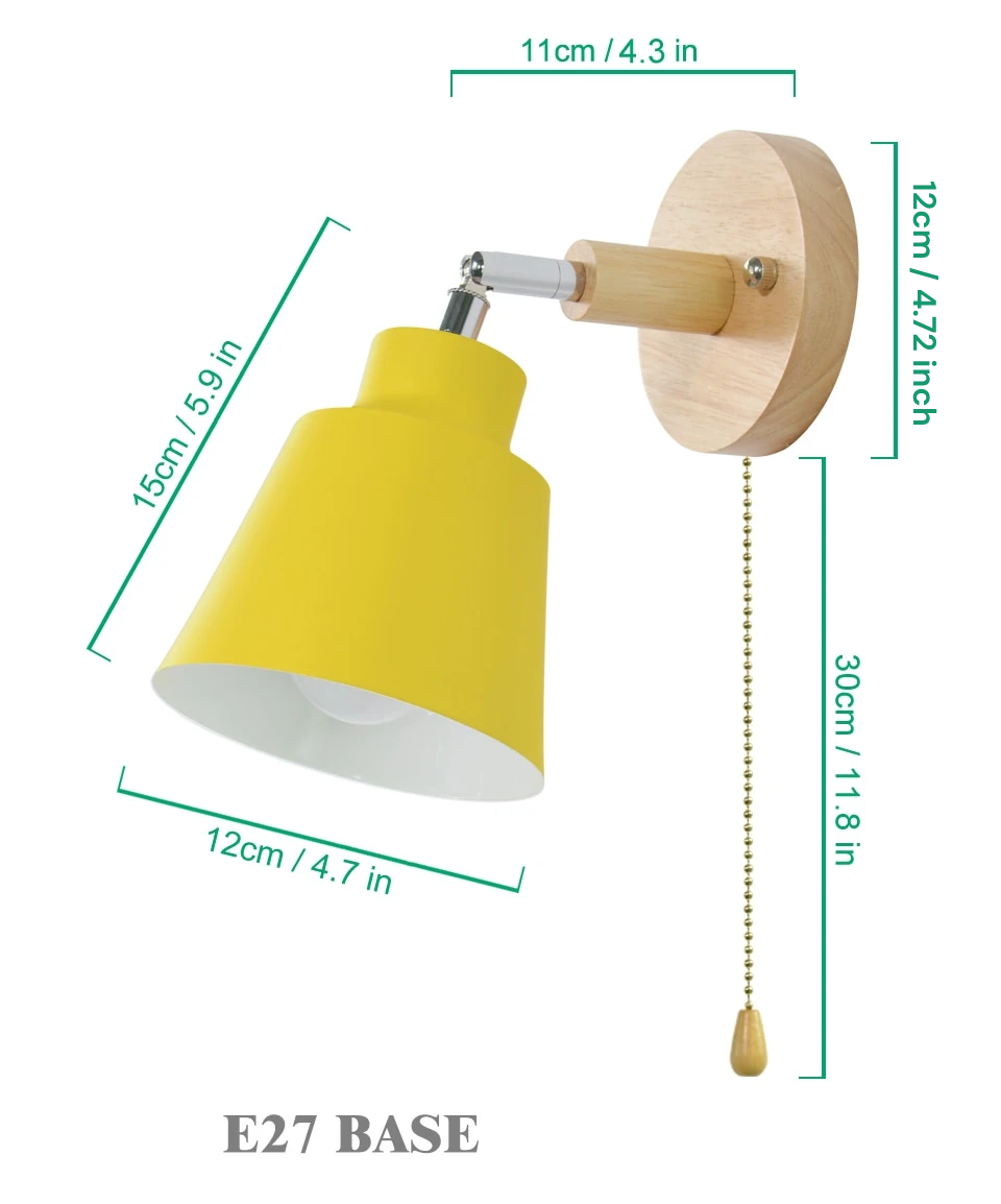 Stylish adjustable wall lamp with a pull switch, designed for modern home decor and accent lighting.