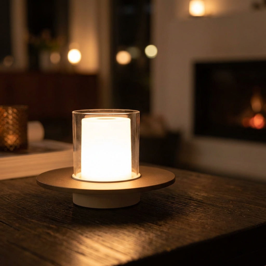Modern ambient LED table lamp, Solivon, for stylish home decor and soft mood lighting.