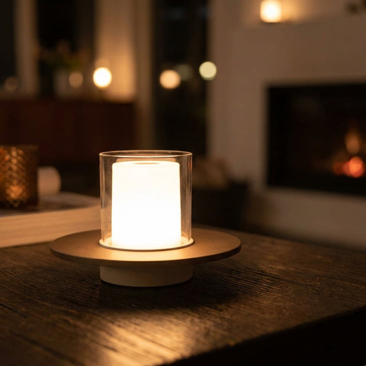 Modern ambient LED table lamp, Solivon, for stylish home decor and soft mood lighting.