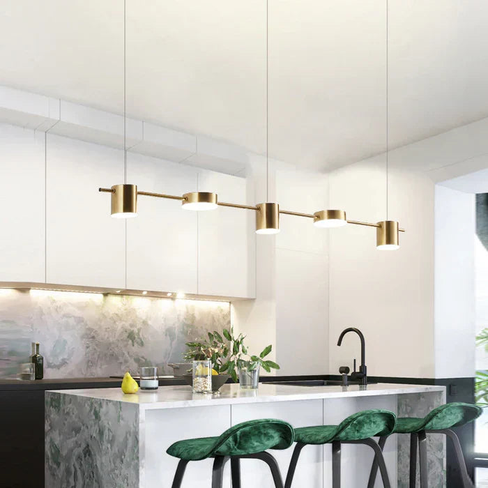 Modern LED pendant, AuraDrum, in black finish, stylish lighting for any room.