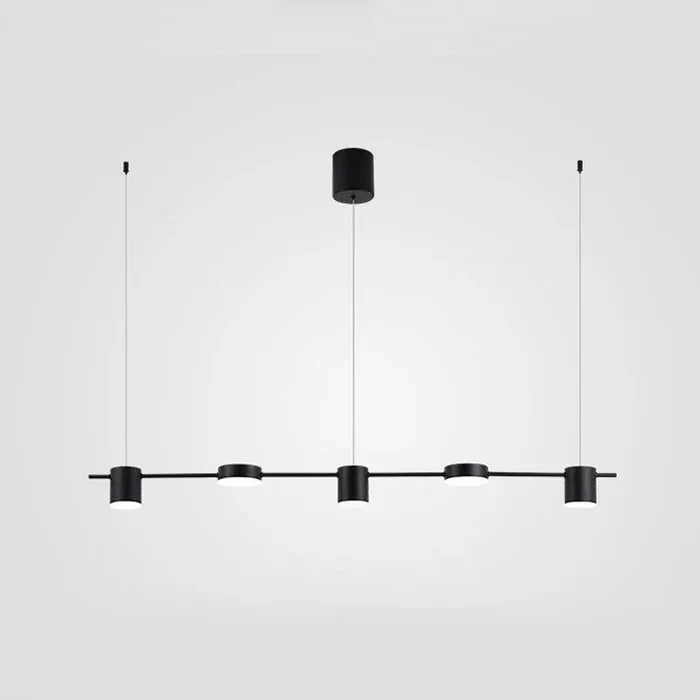 Contemporary aluminium LED pendant light, AuraDrum design, ideal for living spaces.