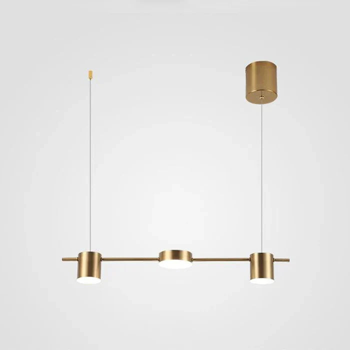 Modern black drum pendant lamp, aluminium, enhancing kitchen island lighting.