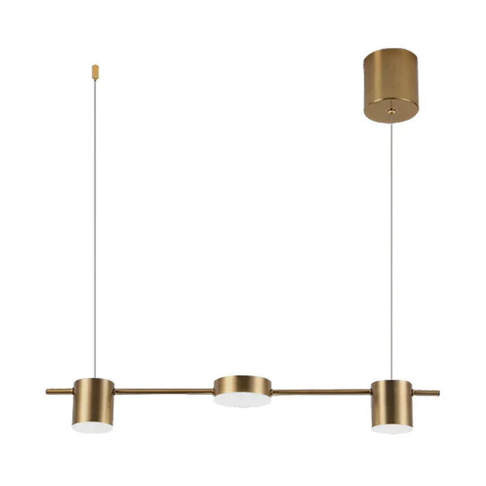 Sleek gold LED ceiling light, AuraDrum design, perfect for dining area illumination.