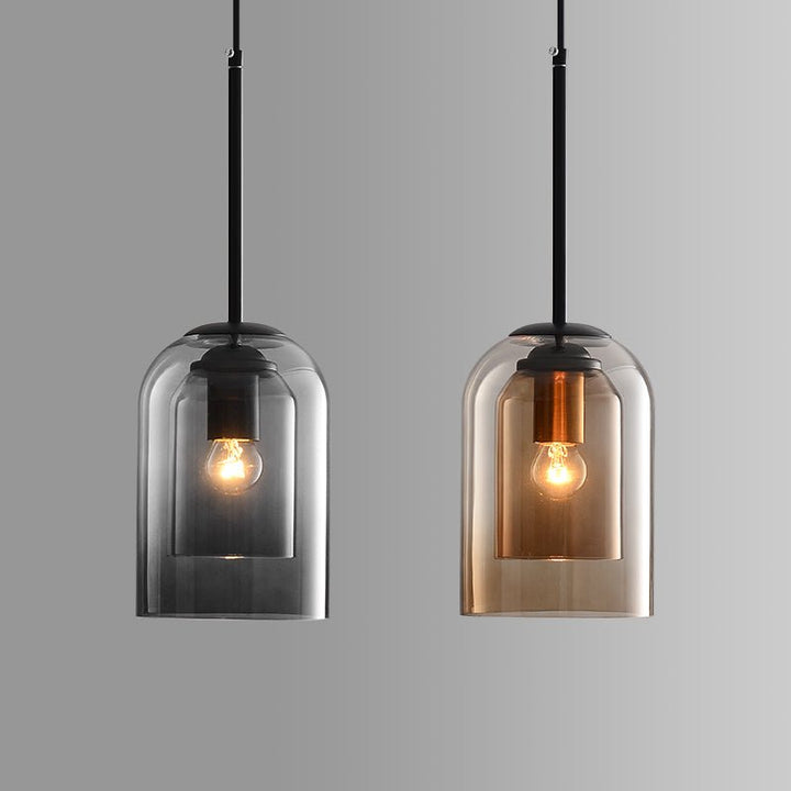 Modern AuraGlas double glass pendant light, elegant contemporary design for stylish home decor.