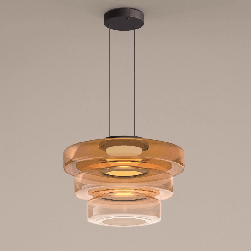 Modern Bauhaus AuroraSphere glass pendant light. Stylish LED ceiling fixture for contemporary homes.