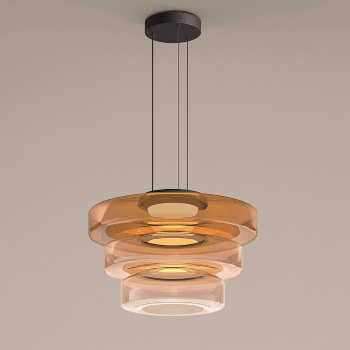 Modern Bauhaus AuroraSphere glass pendant light. Stylish LED ceiling fixture for contemporary homes.