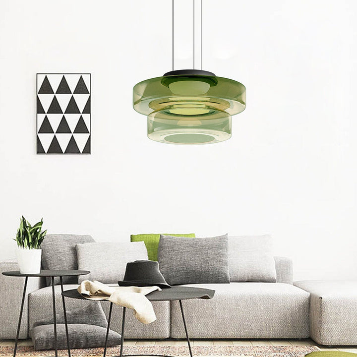 Contemporary Bauhaus glass lamp. Elegant ceiling light for a sophisticated home look.