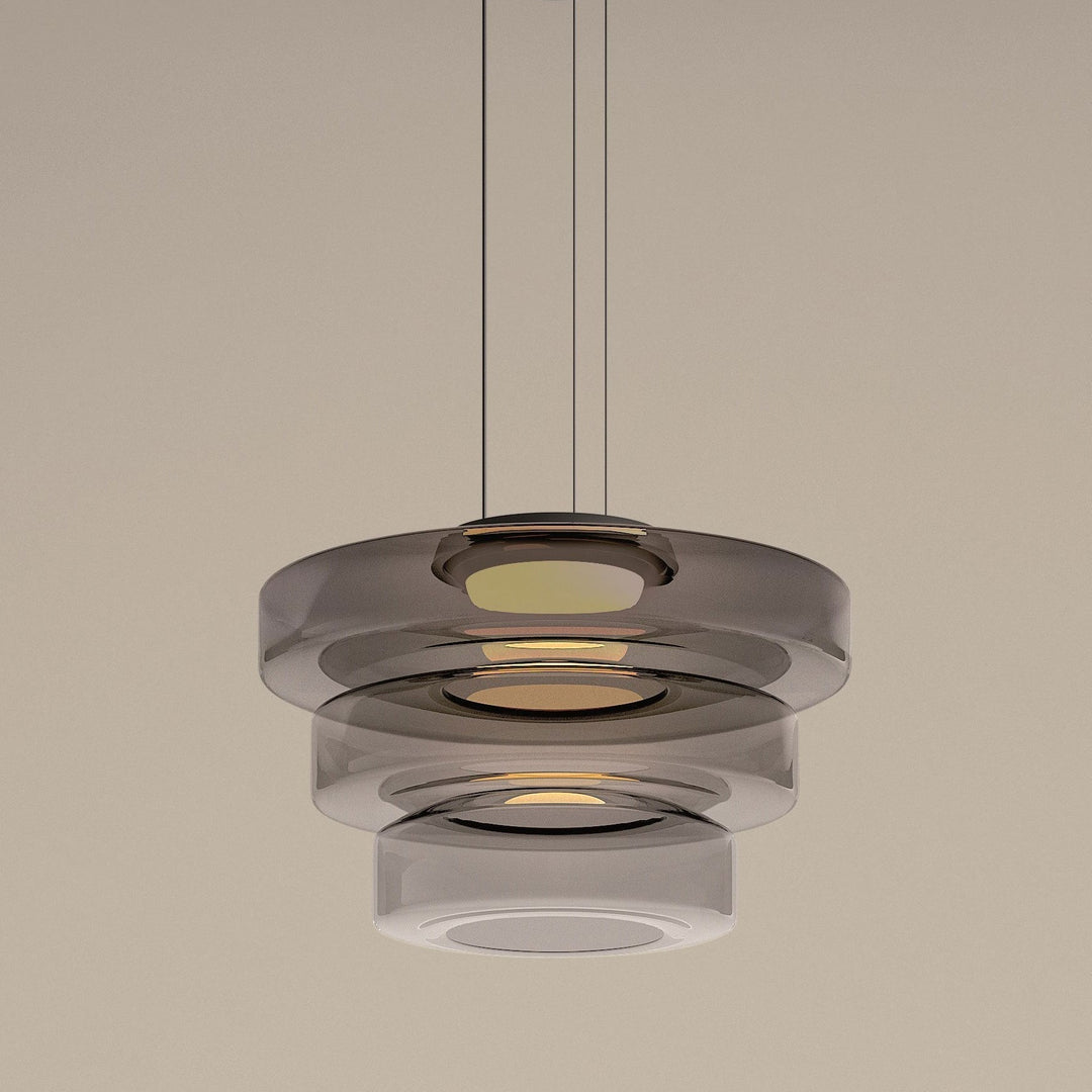 Stylish Bauhaus glass pendant light. Decorative and adjustable for modern home lighting.
