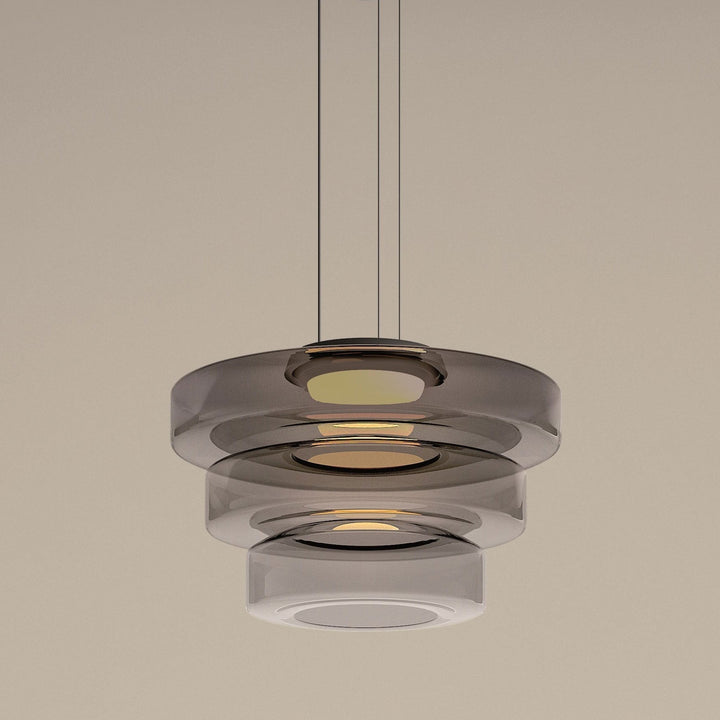 Stylish Bauhaus glass pendant light. Decorative and adjustable for modern home lighting.