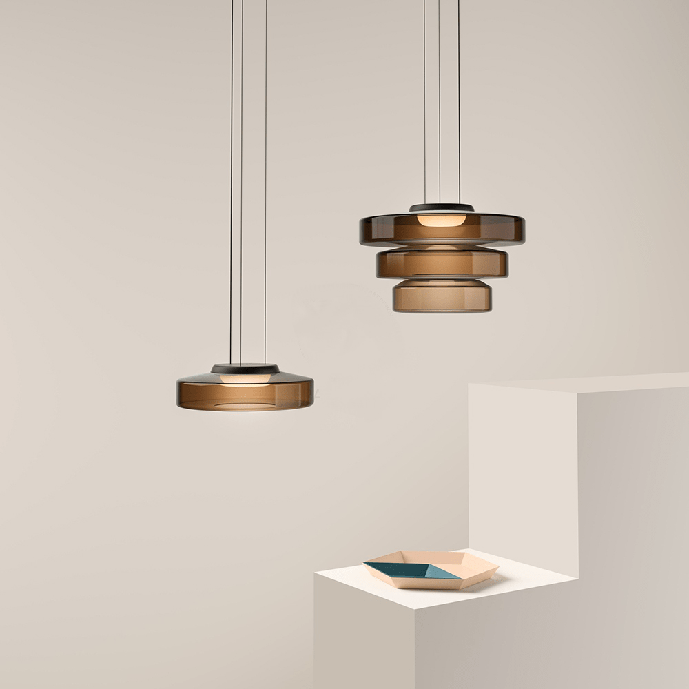 Modern AuroraSphere LED glass lamp. Perfect ceiling light for kitchens & dining areas.