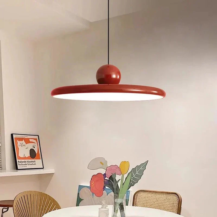 Scandinavian style glass pendant lamp. Modern LED lighting for elegant interior design. Home decor ceiling fixture.