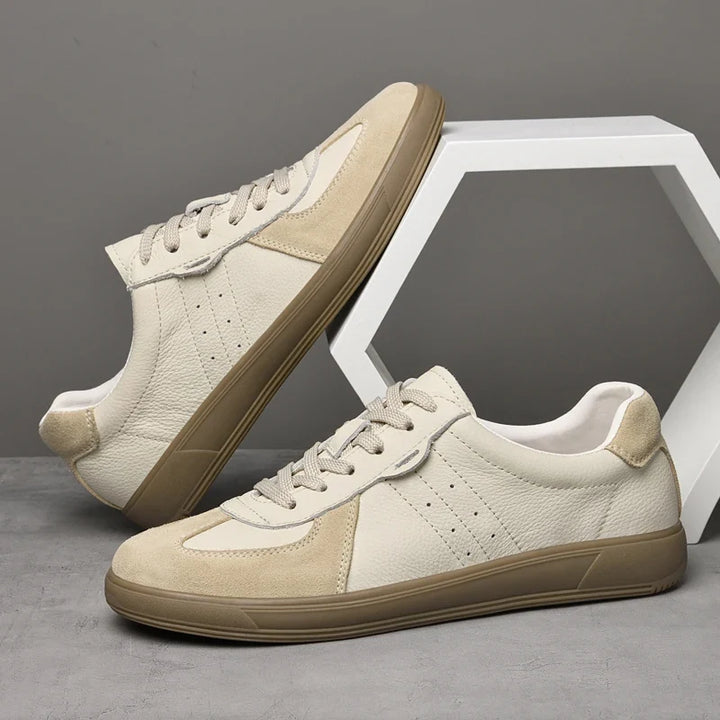 Comfortable khaki men's walking shoes. Perfect for everyday wear, offering modern style & versatility.