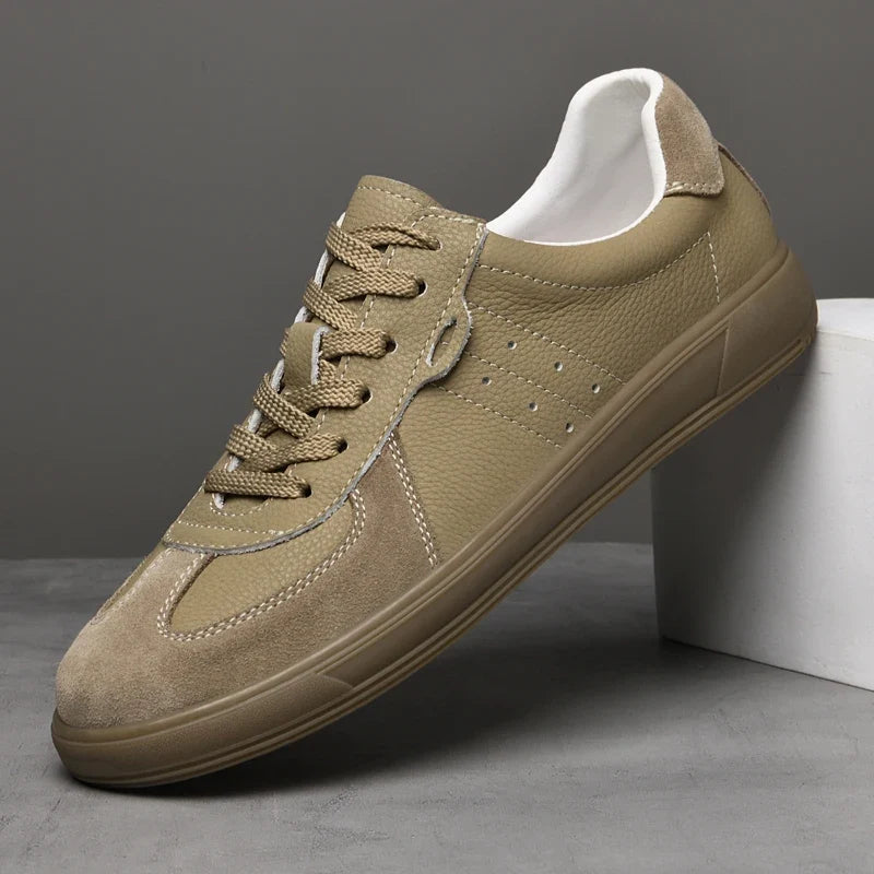 Versatile beige men's casual shoes. Modern design offers everyday comfort & stylish walking footwear.