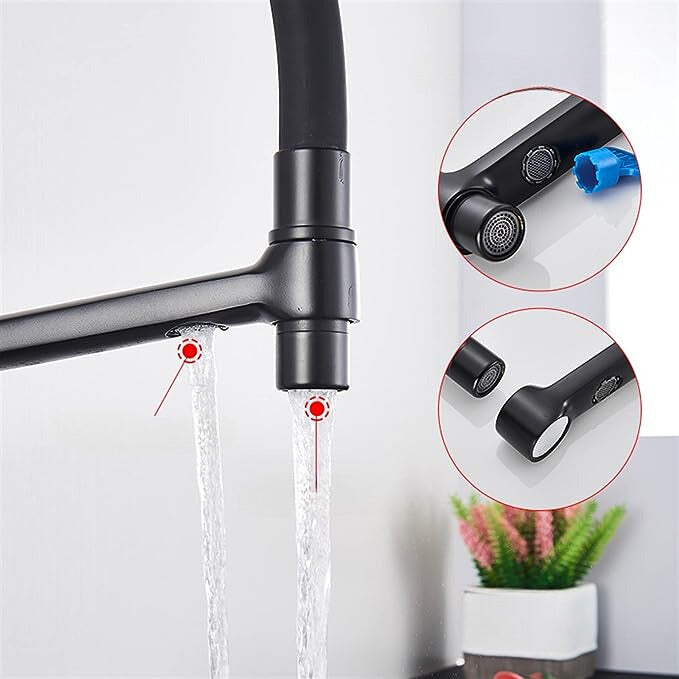 PureFlow Duo: a modern kitchen tap offering a dual outlet and filtered water for a healthy home.