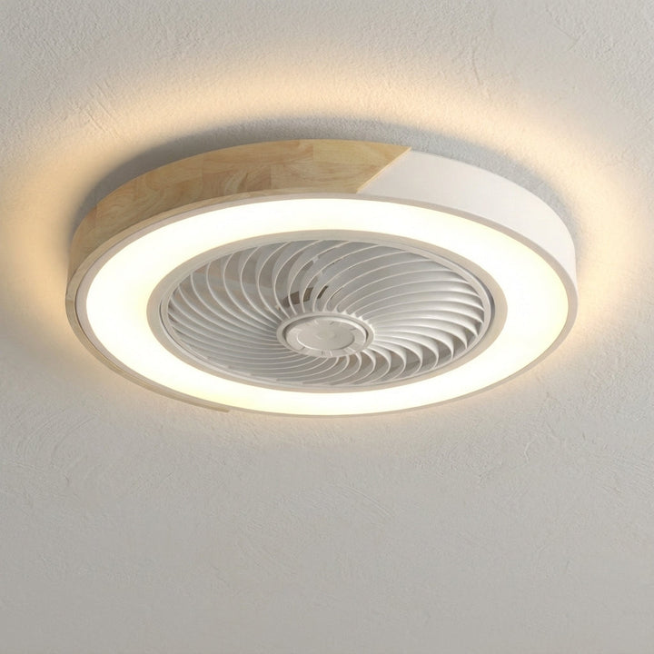 Energy-efficient Breezora LED ceiling fan, quiet operation, modern design for beautiful home lighting.
