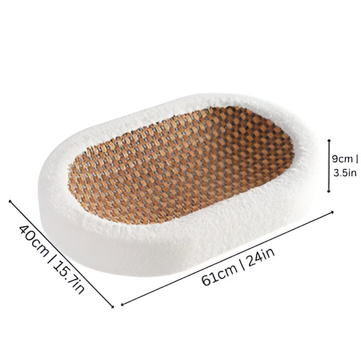 Durable cat scratch post & cozy lounge bed, essential modern pet furniture for feline play and rest.