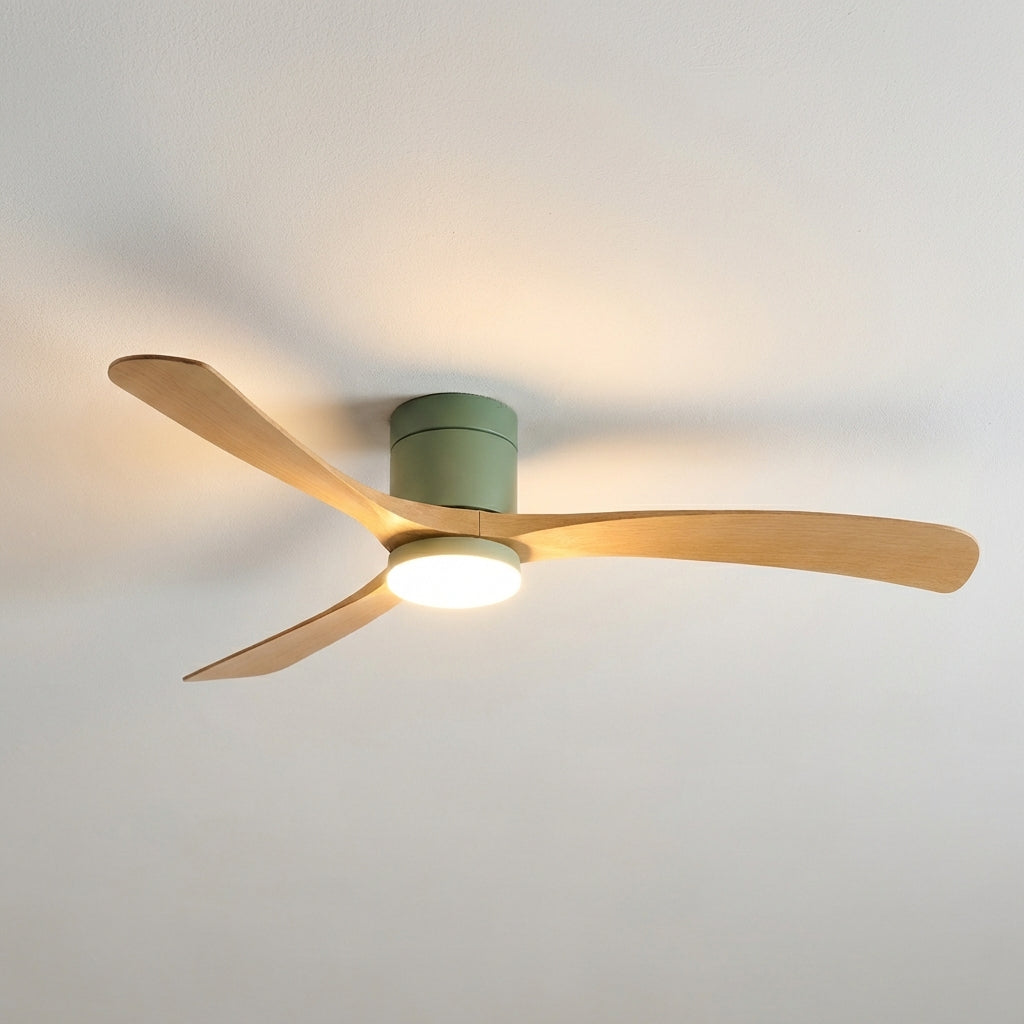 Ultra-quiet modern ceiling fan with integrated LED light. Peaceful indoor comfort, ideal for any room.