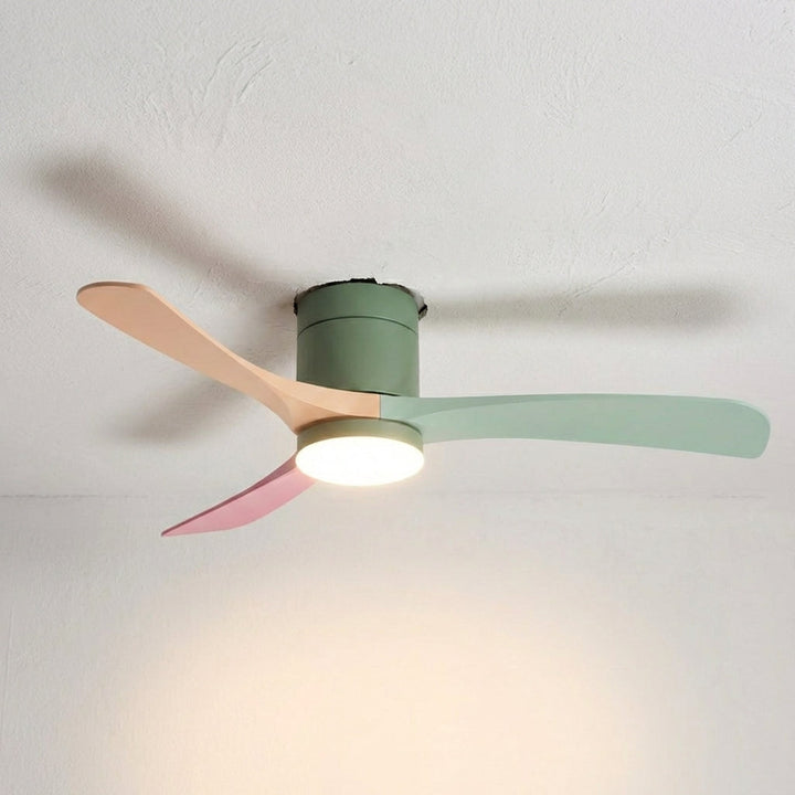 Sleek white modern ceiling fan with LED light. Complements contemporary home interiors & provides air flow.