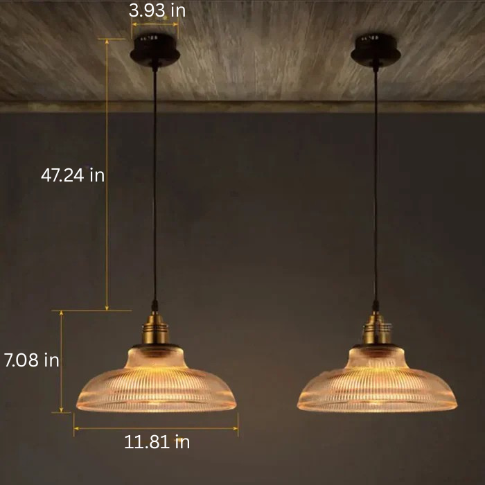 Close-up of a versatile glass pendant light, an essential piece of contemporary home lighting.