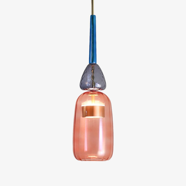 Contemporary colored glass pendant light, a stylish and durable LED ceiling lamp for any room.